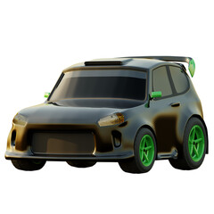 3d clipart mini rally car for sticker, poster, ui, etc - PNG