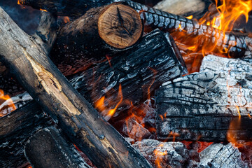 wood burning in a fireplace