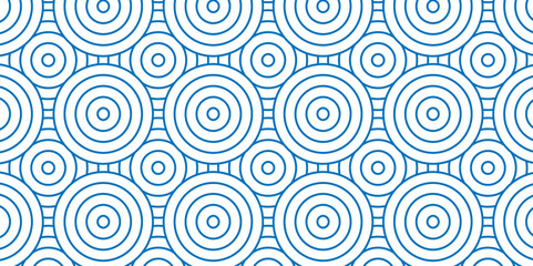 Abstract Pattern with circle wave lines blue seamless steel material geomatics overlapping create retro square line backdrop pattern background. Overlapping Pattern with Transform Effect.