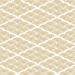 Japanese wave pattern background vector. Gold geometric cover design , poster, card and layout design. Abstract template design