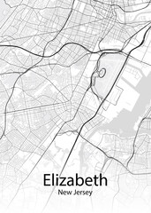 Elizabeth New Jersey minimalist map