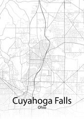 Fototapeta na wymiar Cuyahoga Falls Ohio minimalist map