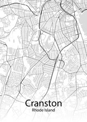 Cranston Rhode Island minimalist map