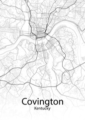Covington Kentucky minimalist map
