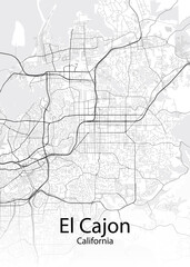 El Cajon California minimalist map