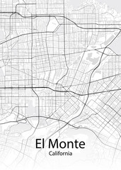 El Monte California minimalist map