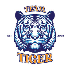 Tiger face vector illustration, perfect for sport team mascot logo and t shirt design