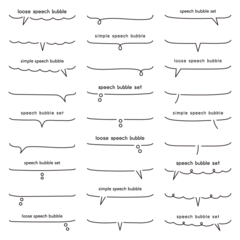Fotobehang シンプルな横長の吹き出しのベクターイラストセット。　ふきだし、フレーム © chie