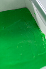 Green fudge with red hearts
