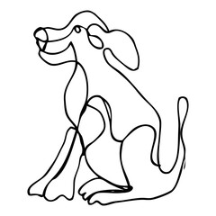 dog simple doodle line art continuous line