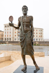Public Statue of Scientist Archimedes