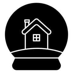 christmas globe house icon