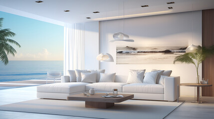 Elegant Apartments and Villas Wallpaper,Contemporary Comfort: Large Living Room in Style,AI Generative 