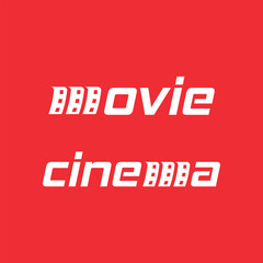 Movie Cinema wordmark logo design creative and minimal concept