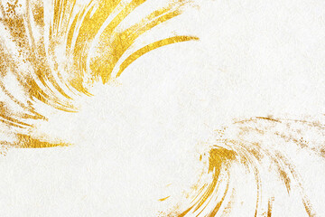 Japanese background with gold pattern on white Japanese paper.