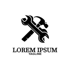 Mechanic logo template, with work tools concept.