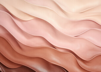 Fototapeta premium Abstract background of a wavy pink and beige fabric 