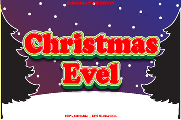 5. Christmas Evel Editable Text Effect 3D Emboss Cartoon Style