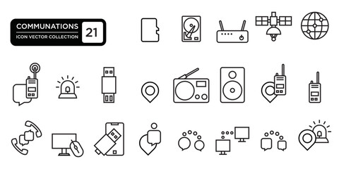 Naklejka na ściany i meble Communication icons collection, various communication tools, vector icon templates editable and resizable EPS 10