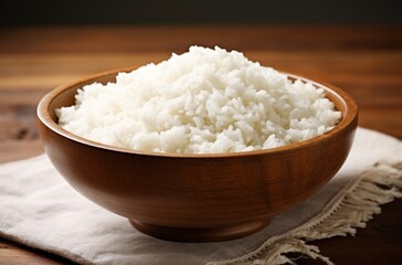 Wooden Bowl Of Rice