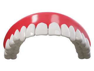 Upper dentures, 3D rendering