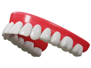Upper dentures, 3D rendering