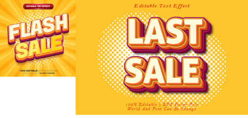 Last Sale Editable Text Effect 3D Emboss Cartoon Style