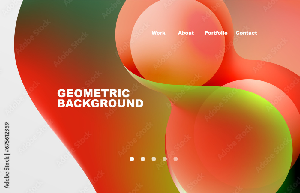 Fototapete Abstract liquid background for your landing page design. Web page for website or mobile app wallpaper