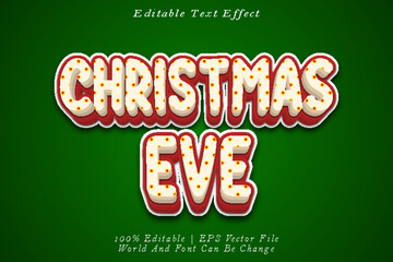 Christmas Eve Editable Text Effect 3D Emboss Cartoon Style