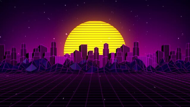 Retro Arcade City Background
