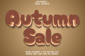 20. Autumn Sale Editable Text Effect 3D Emboss Cartoon Style
