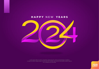 Happy new years 2024 logotype icon