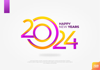 Happy new years 2024 logotype icon