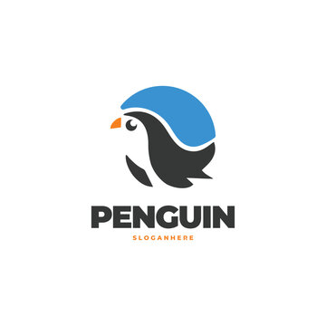 penguin modern logo vector