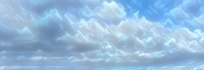 background illustration of white clouds in a blue sky with beautiful sunlight