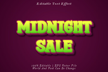 Midnight Sale Editable Text Effect 3D Emboss Gradient Style