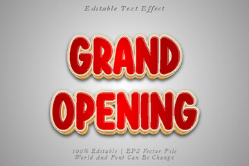 Grand Opening Editable Text Effect 3D Emboss Cartoon Style
