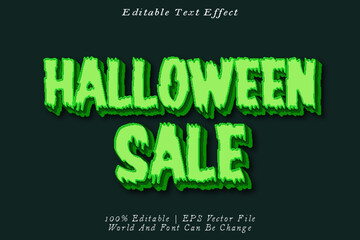 Halloween Sale Editable Text Effect 3D Emboss Neon Style