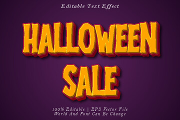 Halloween Sale Editable Text Effect 3D Emboss Cartoon Style