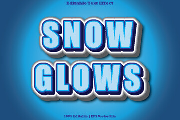83. Snow Glows Editable Text Effect 3D Emboss Cartoon Style