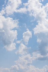 White bird clouds under the blue sky. sunny weather