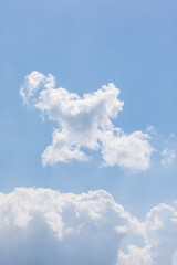 Naklejka na ściany i meble White bird clouds under the blue sky. sunny weather