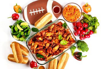 Food catering for American football fans watching the big game. - Powered by Adobe