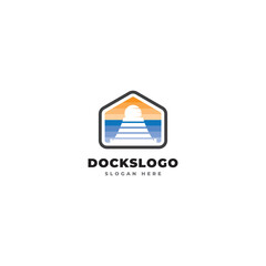 ocean dock logo design creative idea inspiration
