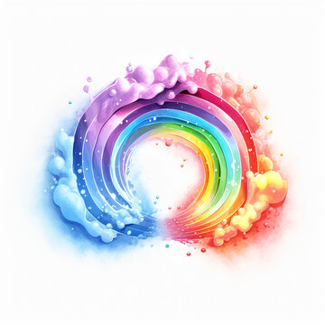 Circular Rainbow on a white background