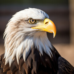 Obraz premium closeup profile bald head eagle.