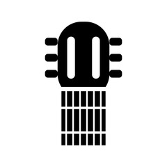 Black acoustic guitar music icon flat vector design