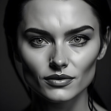 Perfect Facial Features is a mesmerizing photo portrait, capturing the hyperrealistic beauty of a woman. Shot with a Fujifilm X-T3, the image showcases an ideal face template with intricate details. S