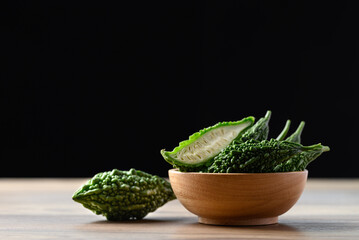 Bitter gourd or bitter melon, Asian food ingredients and herbal medicine