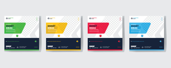 Modern Creative Corporate Business marketing agency promotion social media post template. Editable square banner design with place for the photo